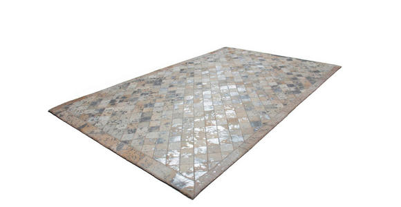 FLACHWEBETEPPICH 80/150 cm Lavish 210 Grau / Silber Grau, Silberfarben  - Silberfarben/Grau, Basics, Leder/Textil (80/150cm) - Novel