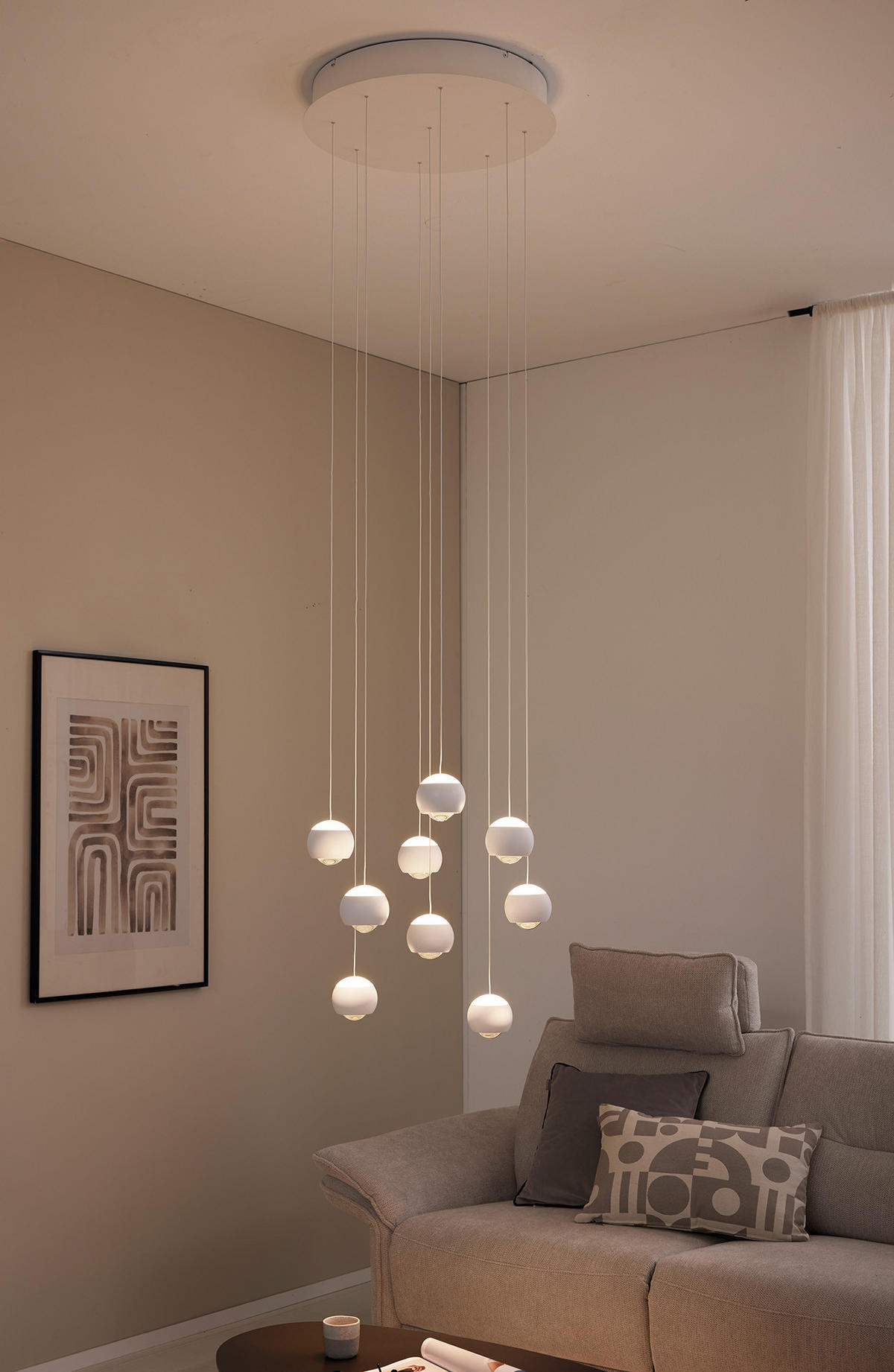 LED-HÄNGELEUCHTE 54/200 cm  - Weiß, KONVENTIONELL, Kunststoff/Metall (54/200cm) - Musterring