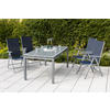 GARTENKLAPPSESSEL-SET Aluminium Dunkelblau  - Silberfarben/Dunkelblau, ROMANTIK / LANDHAUS, Textil/Metall (57/108/65cm) - Gardenson