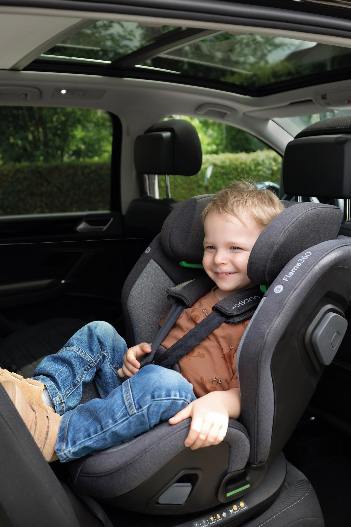 REBOARDER-KINDERSITZ FLAME360 ISOFIX  - Schwarz, Basics, Kunststoff/Textil (44/58/48cm) - Osann