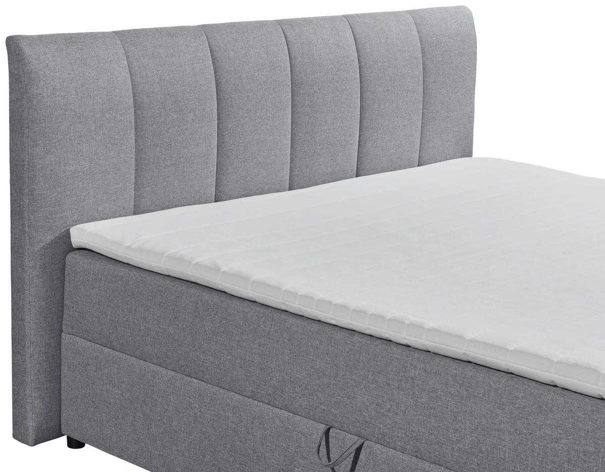 BOXSPRINGBETT 180/200 cm  in Grau  - Schwarz/Grau, Basics, Kunststoff/Textil (180/200cm) - MID.YOU
