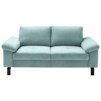 2-SITZER-SOFA in Velours Türkis  - Türkis/Schwarz, Design, Textil/Metall (186/86/97cm) - Pure Home Lifestyle