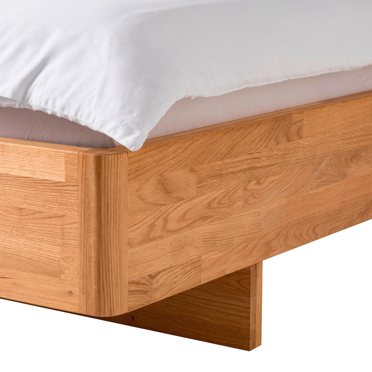 BETT 180/200 cm  in Wildeiche  - Wildeiche/Hellgrau, Natur, Holz/Holzwerkstoff (180/200cm) - home24