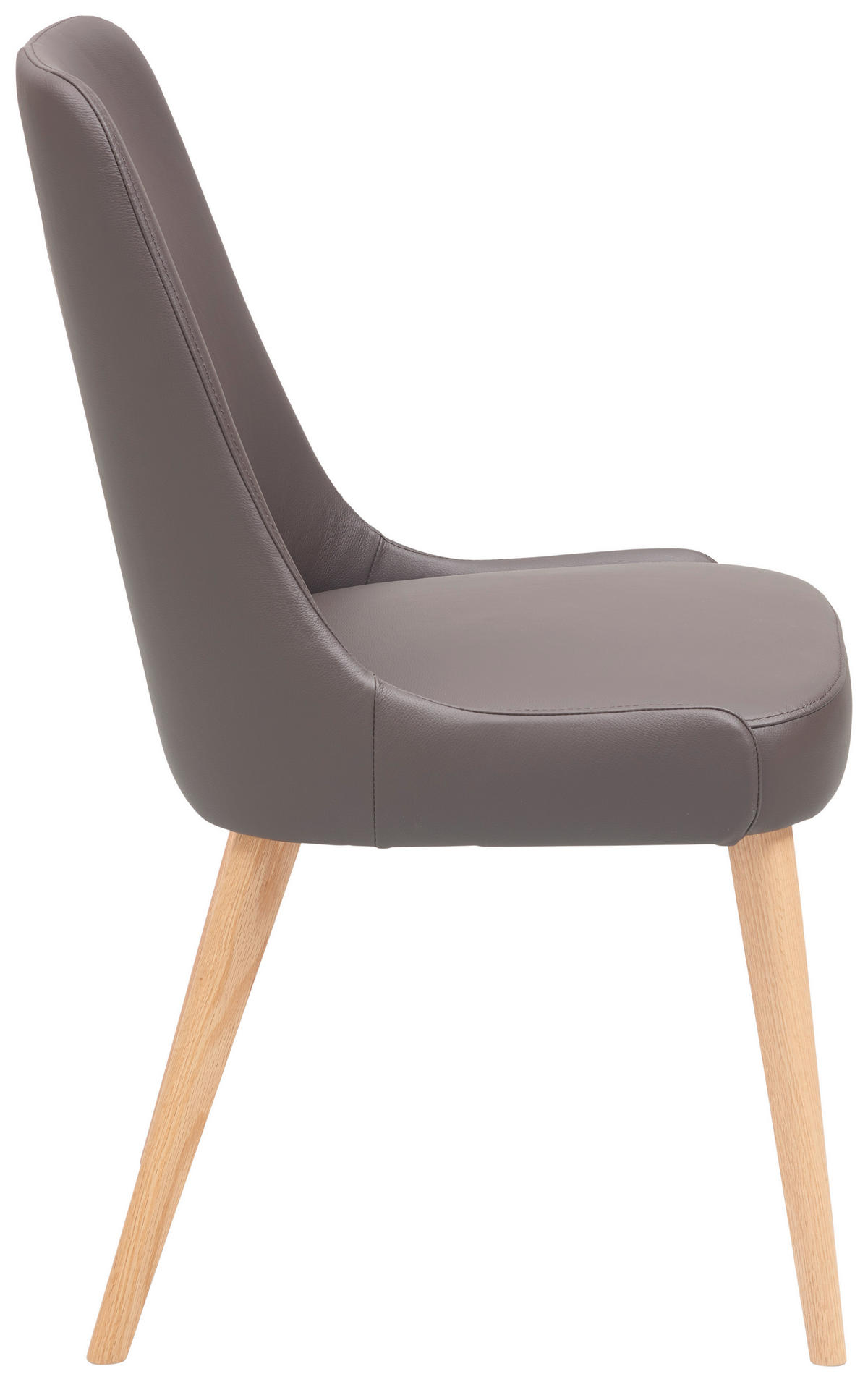 STUHL  in Echtleder pigmentiert  - Braun, Konventionell, Leder/Holz (56/91/62cm) - Livetastic