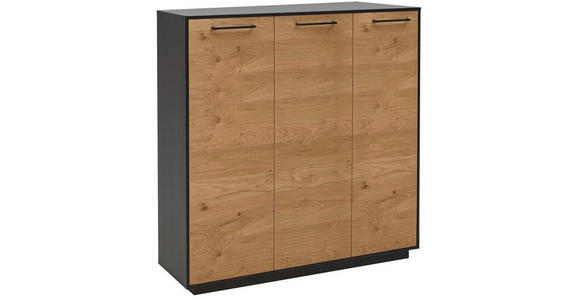 SCHUHSCHRANK Balkeneiche furniert Anthrazit, Eichefarben - Eichefarben/Anthrazit, Design, Holz/Holzwerkstoff (127/124/37cm) - Dieter Knoll