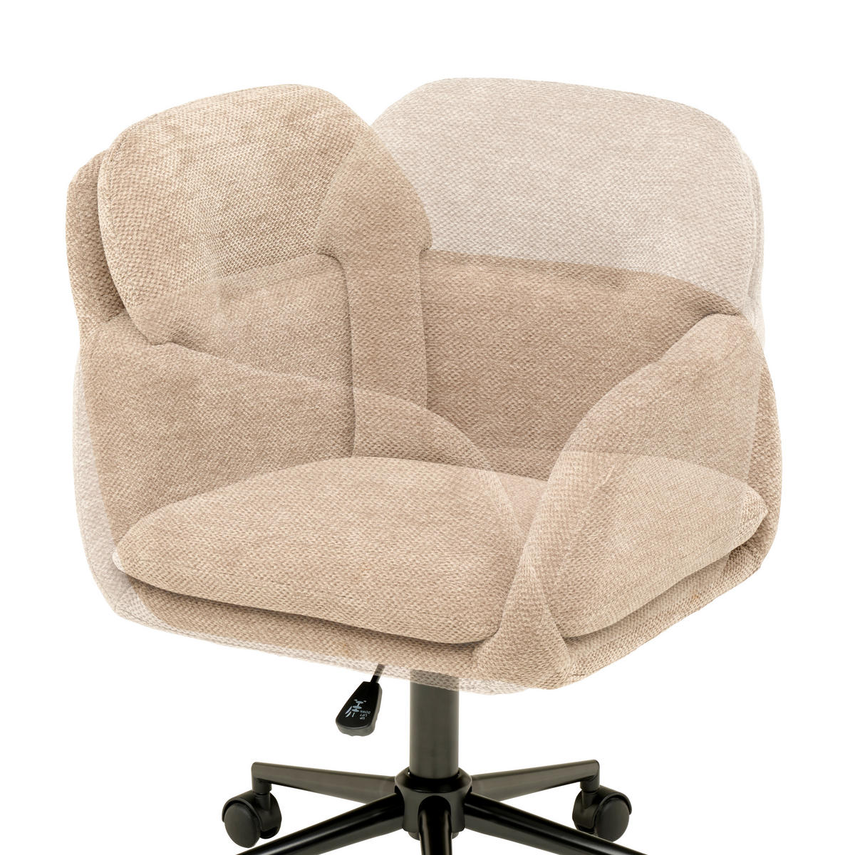 DREHSTUHL  in Webstoff Braun  - Schwarz/Braun, MODERN, Kunststoff/Textil (55/85-95/60cm) - MID.YOU