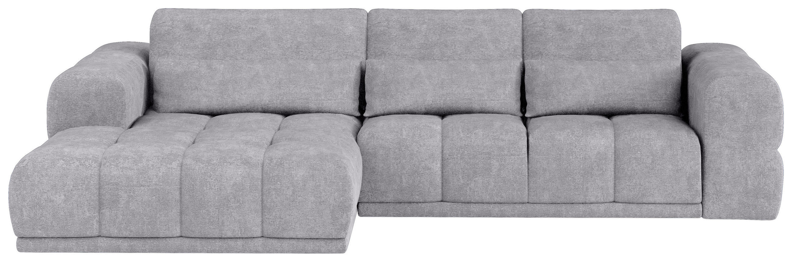 HÖRNSOFFA i chenille grå  - svart/grå, Klassisk, textil/plast (203/290cm) - MID.YOU
