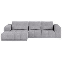 HÖRNSOFFA i chenille grå  - svart/grå, Klassisk, textil/plast (203/290cm) - MID.YOU