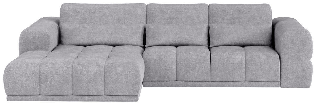 HÖRNSOFFA i chenille grå  - svart/grå, Klassisk, textil/plast (203/290cm) - MID.YOU