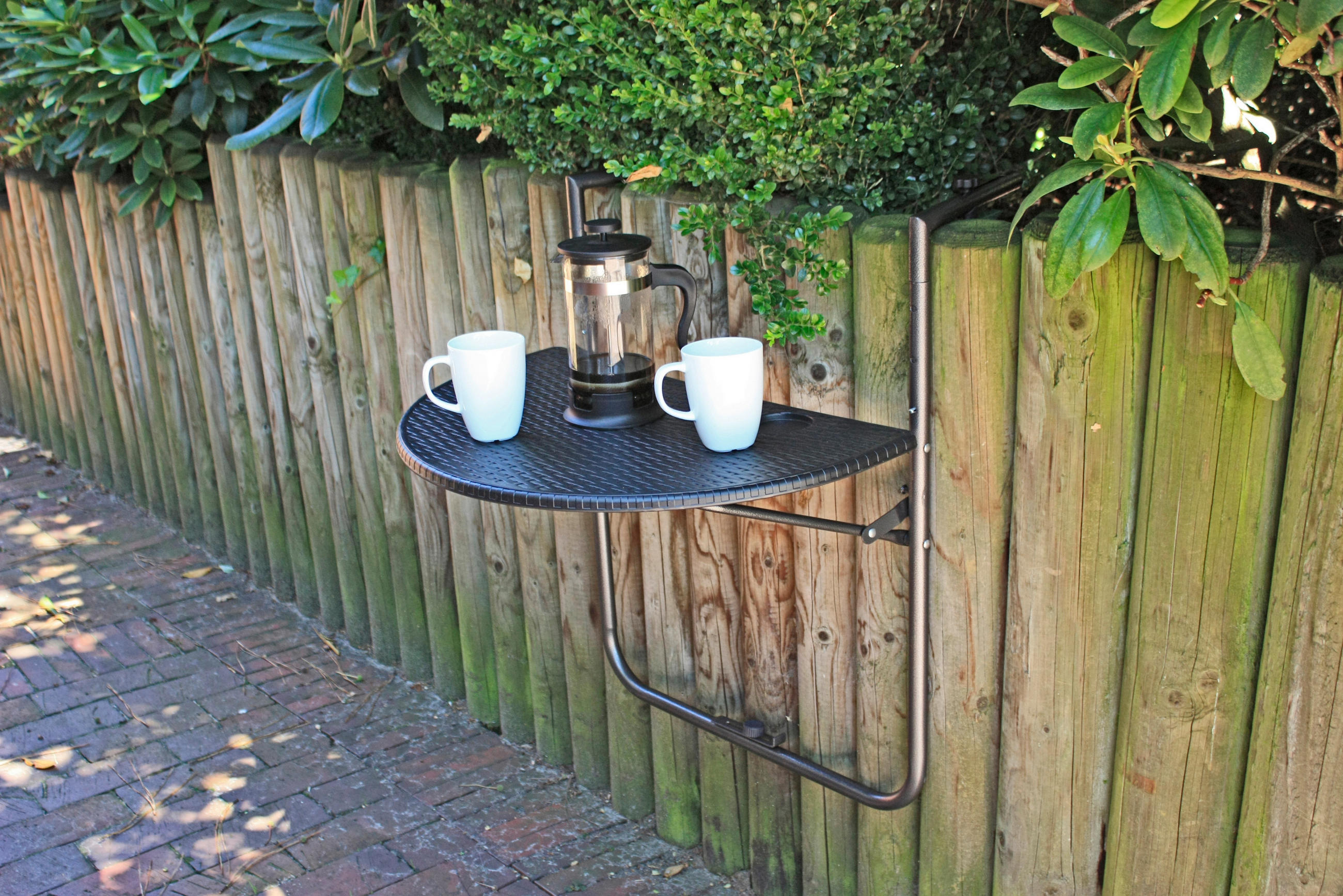 BALKONTISCH Metall, Kunststoff Anthrazit, Schwarz  - Anthrazit/Schwarz, MODERN, Kunststoff/Metall (64/73/60cm) - Gardenson
