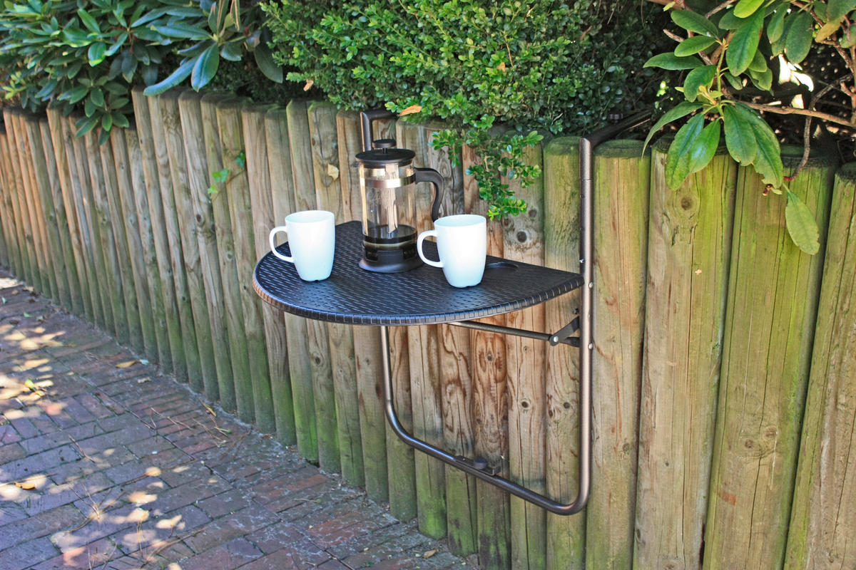 BALKONTISCH Metall, Kunststoff Anthrazit, Schwarz  - Anthrazit/Schwarz, MODERN, Kunststoff/Metall (64/73/60cm) - Gardenson