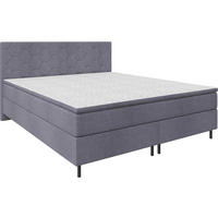 BOXSPRINGBETT 200/200 cm,  in Grau, Matratze, Topper, H2 + H2 = mittel  - Schwarz/Grau, KONVENTIONELL, Textil/Metall (200/200cm) - Chameo