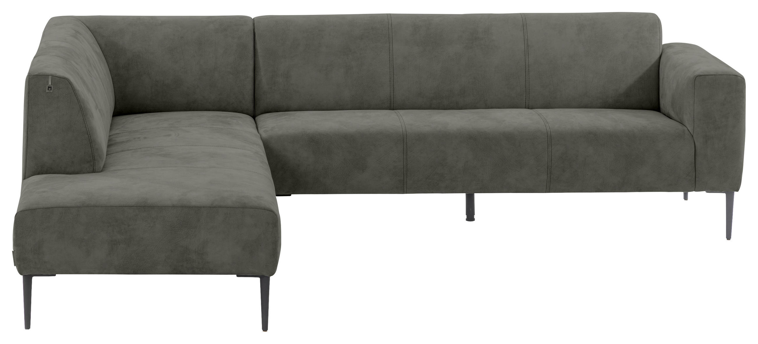 ECKSOFA Dunkelblau Flachgewebe  - Schwarz/Dunkelblau, Design, Textil/Metall (238/290cm) - Pure Home Lifestyle