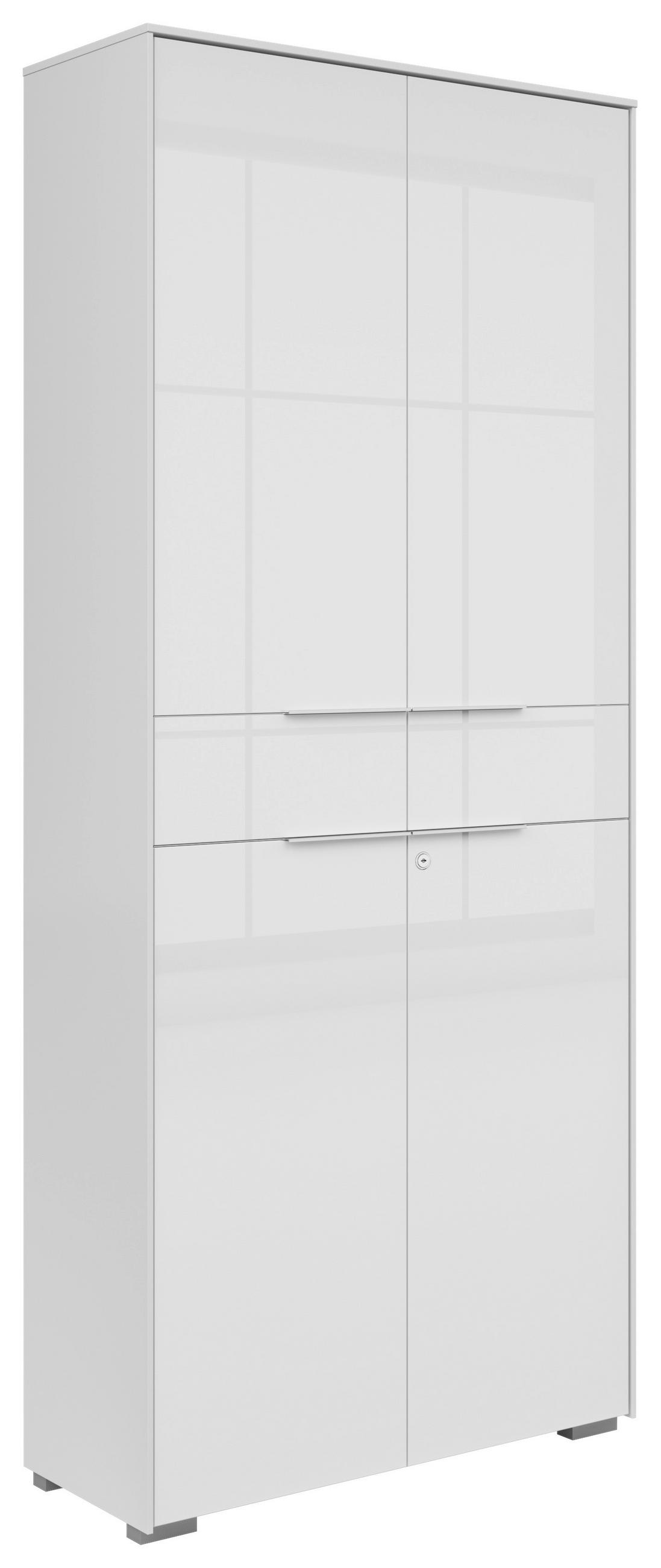 AKTENSCHRANK Weiß - Weiß, KONVENTIONELL, Glas/Holzwerkstoff (81/199/37cm) - Voleo