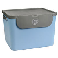 ABFALLEIMER ALBULA 55 L  - Anthrazit/Hellblau, KONVENTIONELL, Kunststoff (40,5/34/52,3cm) - Rotho