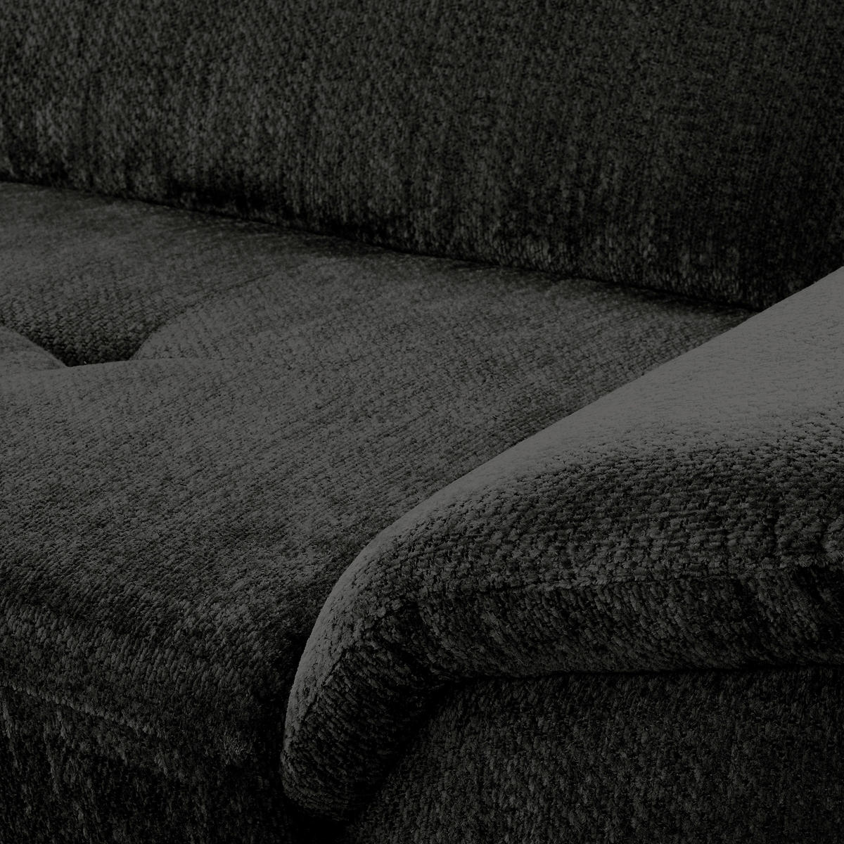 ECKSOFA  Webstoff Schwarz  - Schwarz, Design, Textil/Metall (195/268cm) - Livetastic