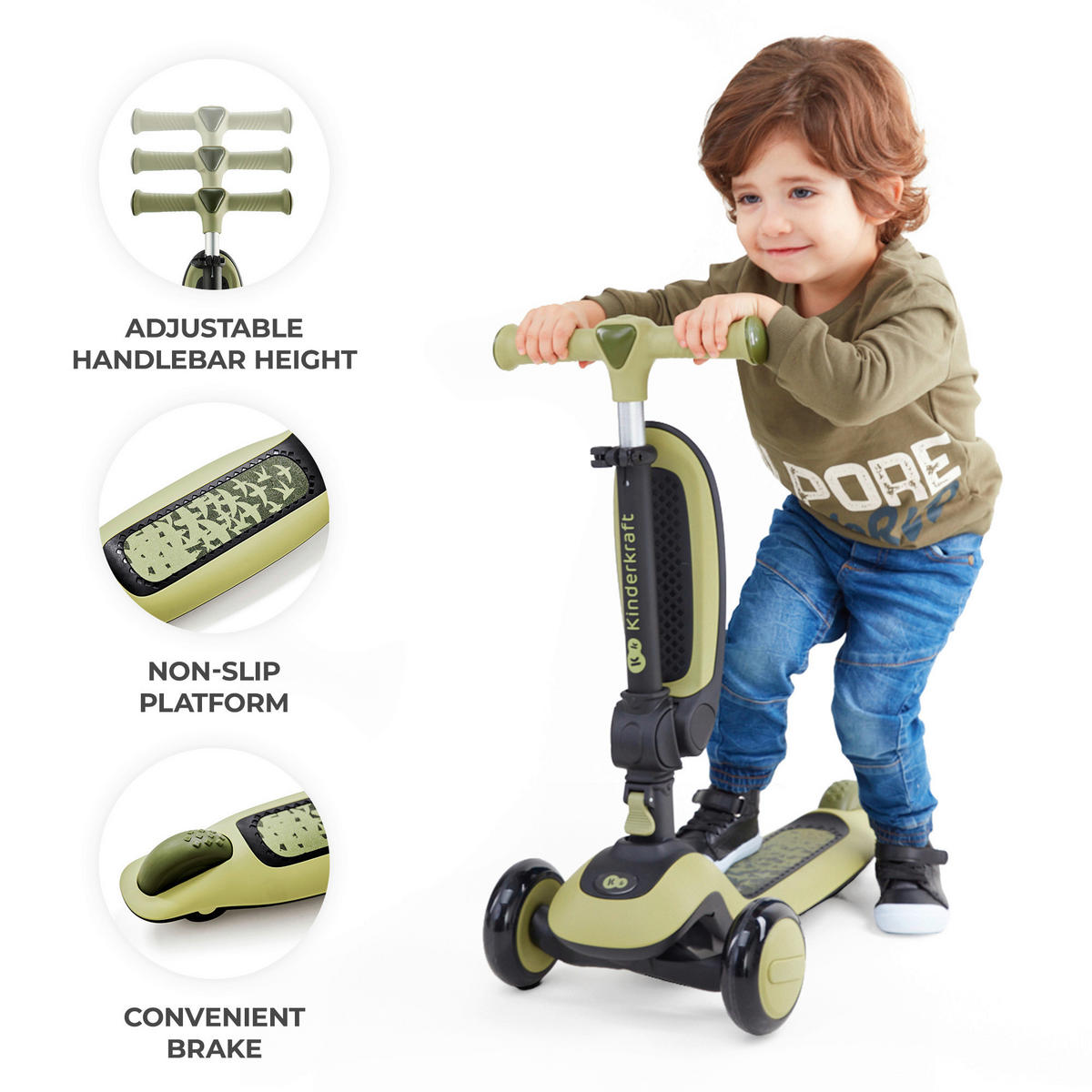 MINI-SCOOTER Halley  - Schwarz/Weiß, Basics, Kunststoff/Metall (31/64-77.5/60cm) - Kinderkraft