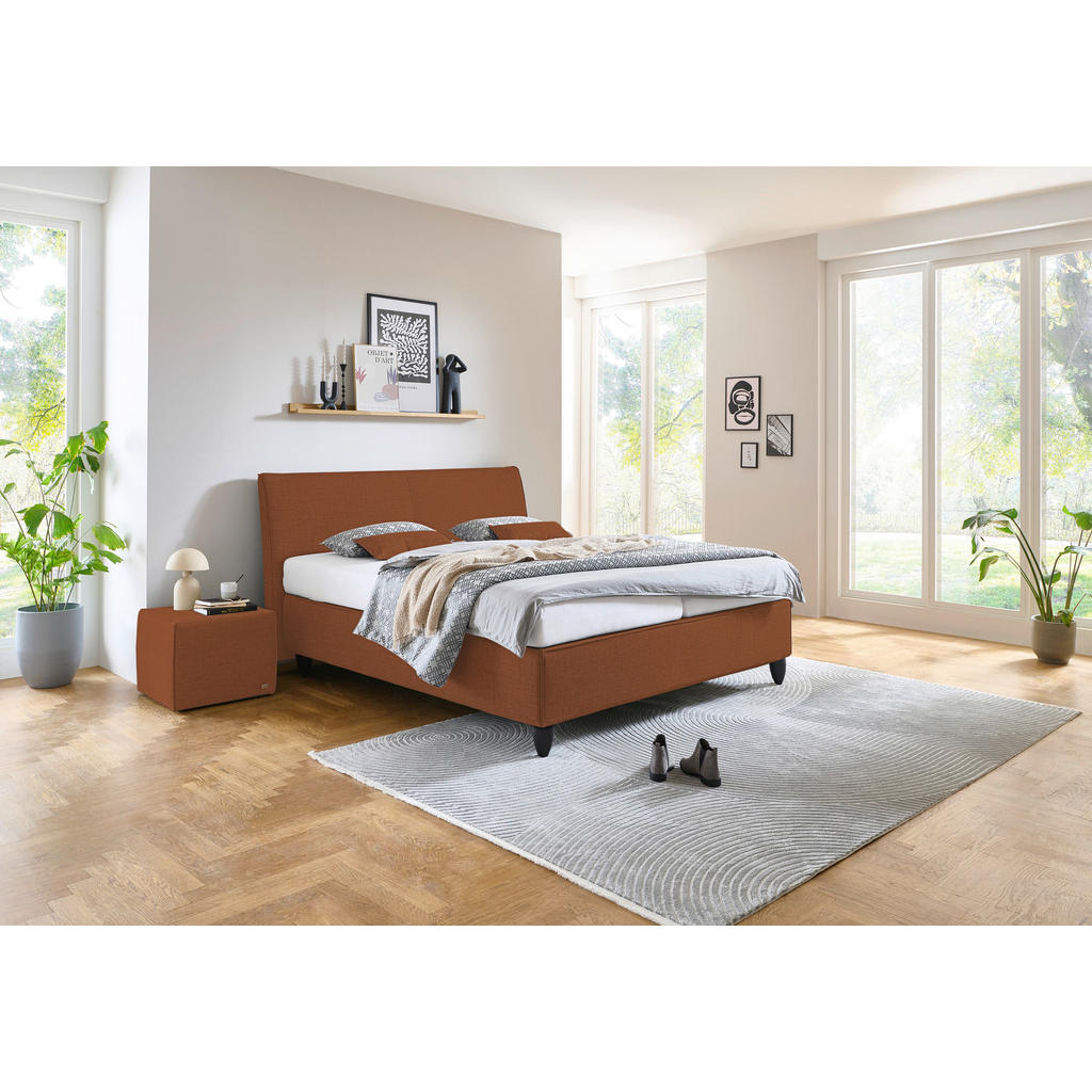 Thumbnail - RUF Betten Boxspringbett, Orange, Textil, H2 + H3, Höhe ca. 26 cm, 160x200 cm, Oeko-Tex® Standard 100, Made in Germany, ...