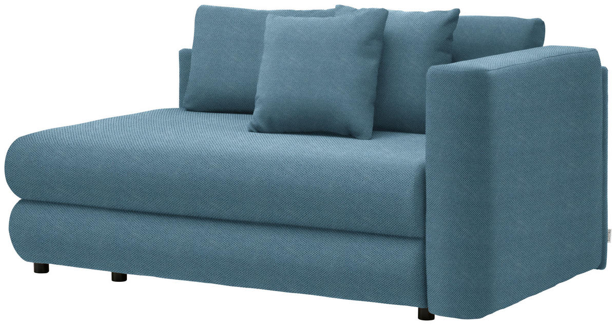 RÉCAMIERE in Flachgewebe Blau  - Blau/Schwarz, Design, Kunststoff/Textil (171/71-88/93cm) - Cantus