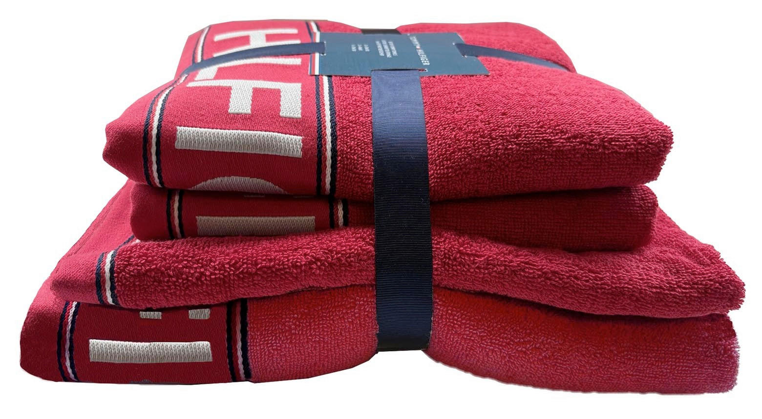 Thumbnail - Tommy Hilfiger Frottierset Degree, Rot, Textil, 5-teilig, Uni, Badtextilien, Handtuch-Sets