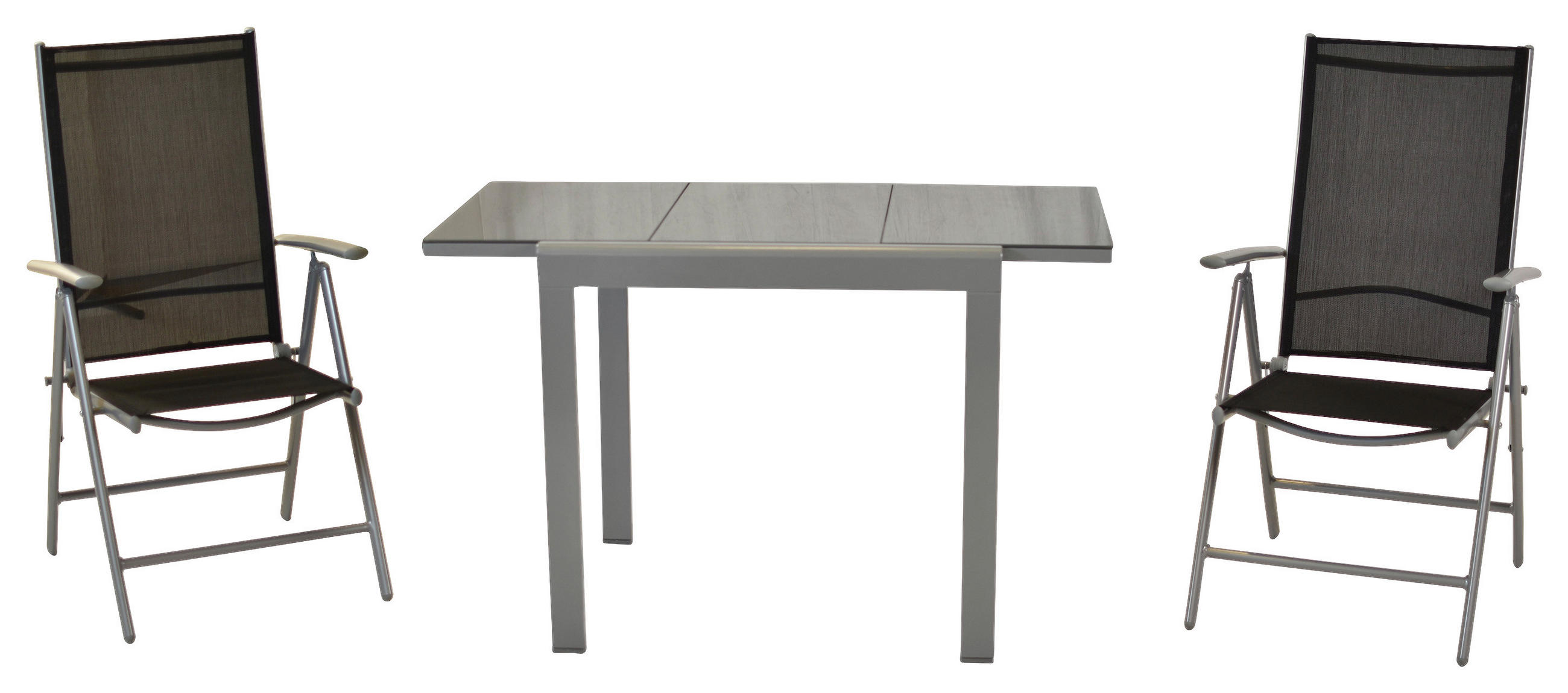 GARTENSET 3-teilig  - Silberfarben/Schwarz, MODERN, Metall - Gardenson