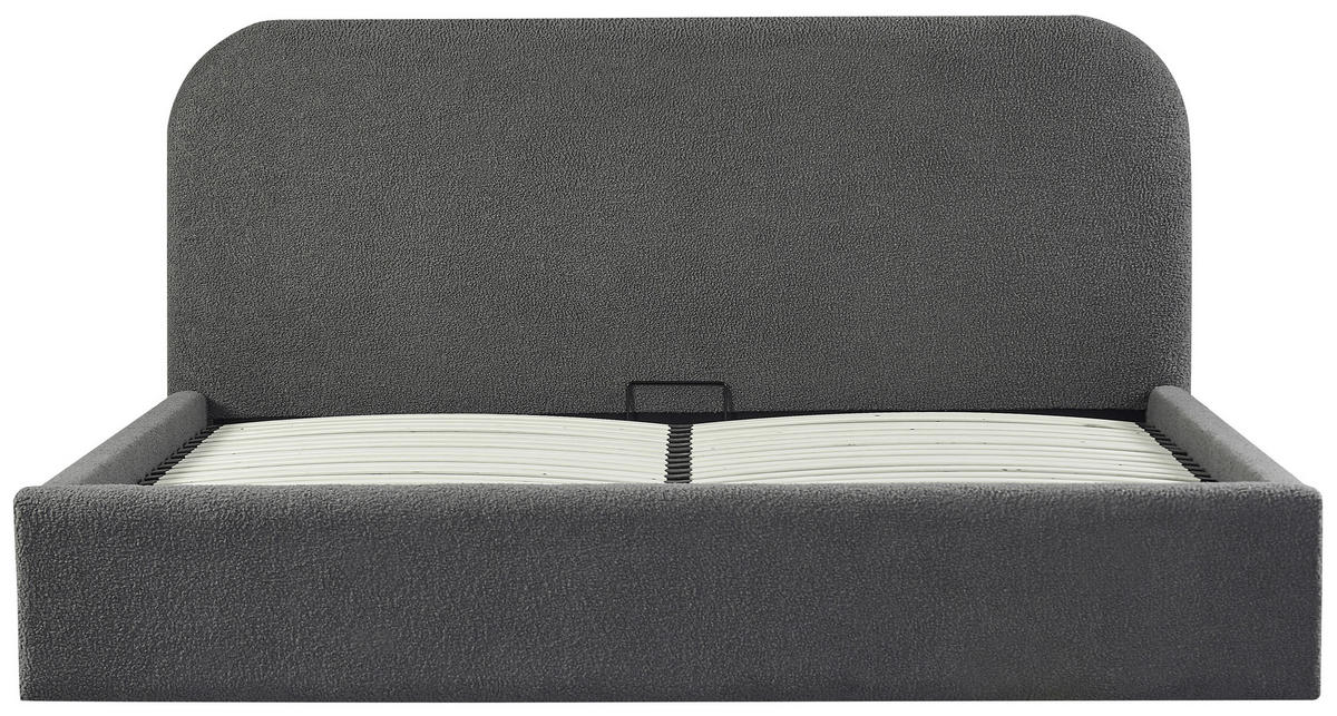 POLSTERBETT Lattenrost, Bettkasten Grau 140/200 cm  - Schwarz/Naturfarben, MODERN, Holz/Kunststoff (140/200cm) - Livetastic
