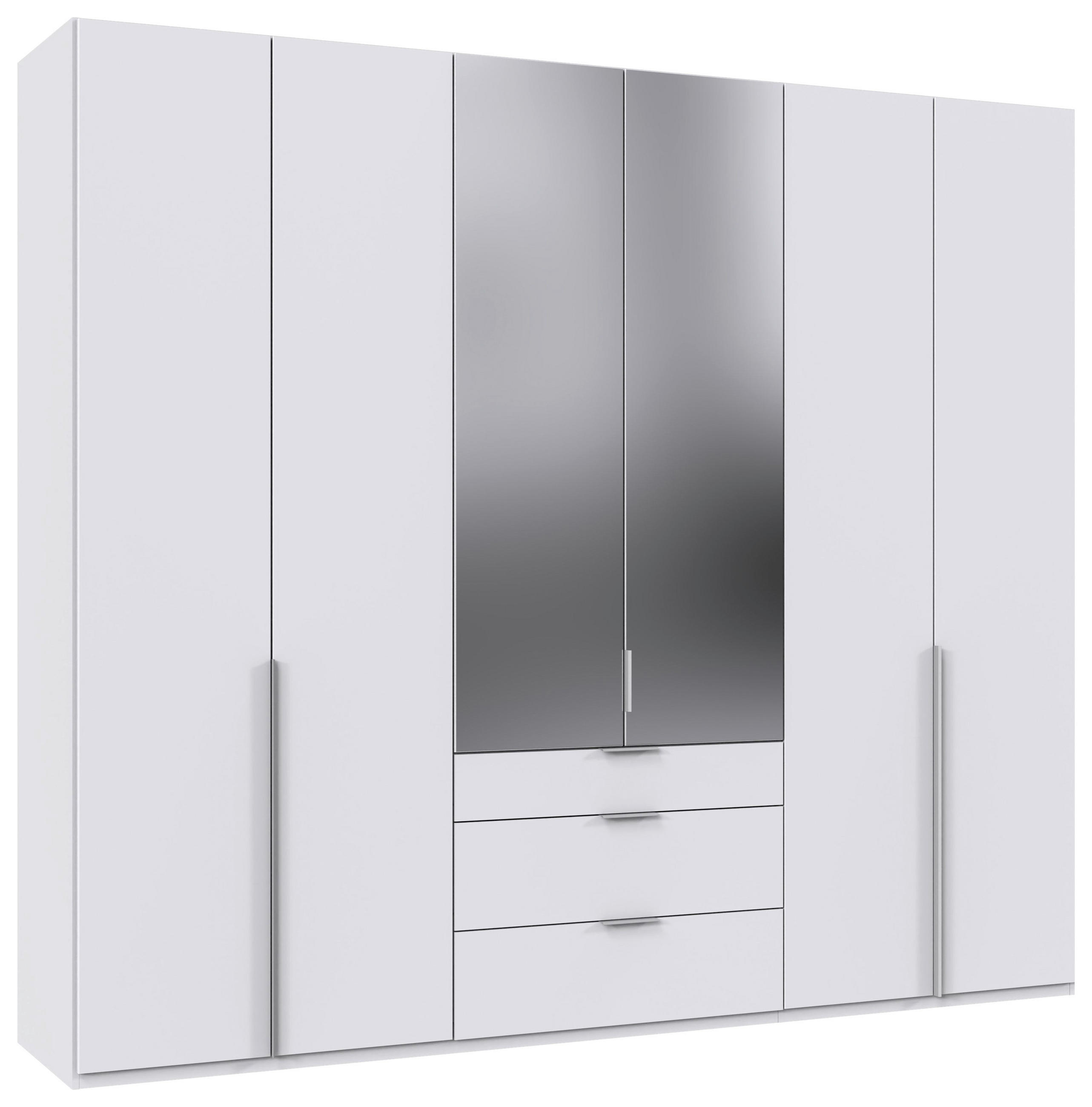 GARDEROB MED GÅNGJÄRN 270/236/58 cm 6-dörrar - vit/aluminiumfärg, Modern, metall/trämaterial (270/236/58cm) - MID.YOU