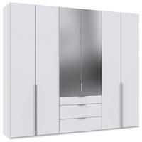 DREHTÜRENSCHRANK in Weiss  - Weiss/Alufarben, Modern, Holzwerkstoff/Metall (270/236/58cm) - MID.YOU