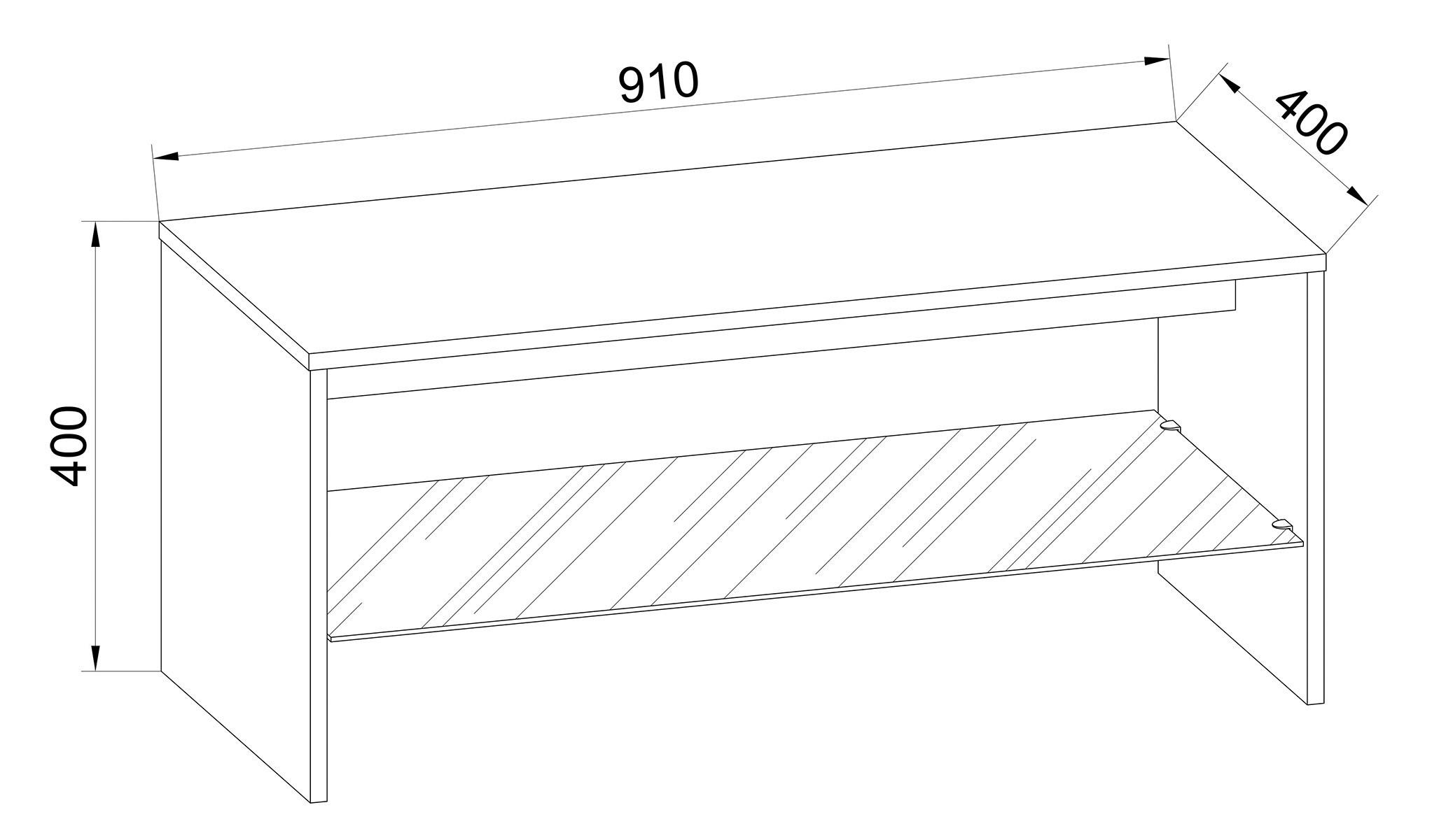 COUCHTISCH rechteckig Schwarz 90/40/40 cm jetzt nur online XXXLutz.de