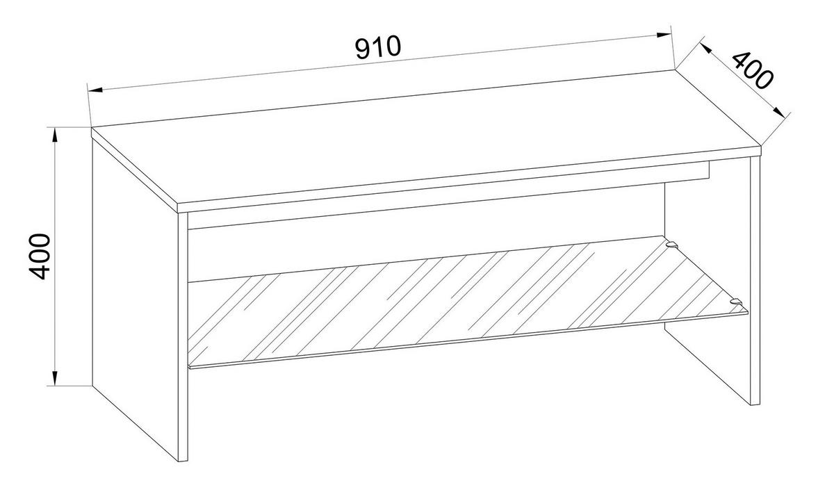 COUCHTISCH in Holzwerkstoff 90/40/40 cm  - Schwarz, Modern, Holzwerkstoff (90/40/40cm) - MID.YOU