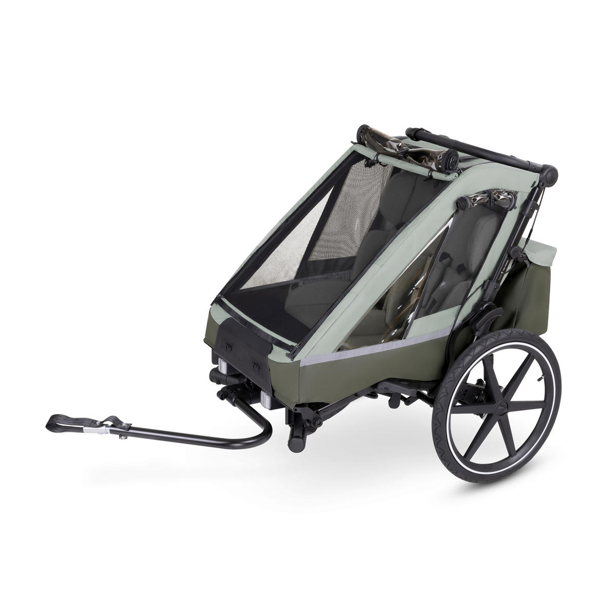 FAHRRADANHÄNGER   Tour 2  - Salbeigrün, Basics, Textil (81/53/56cm) - ABC Design