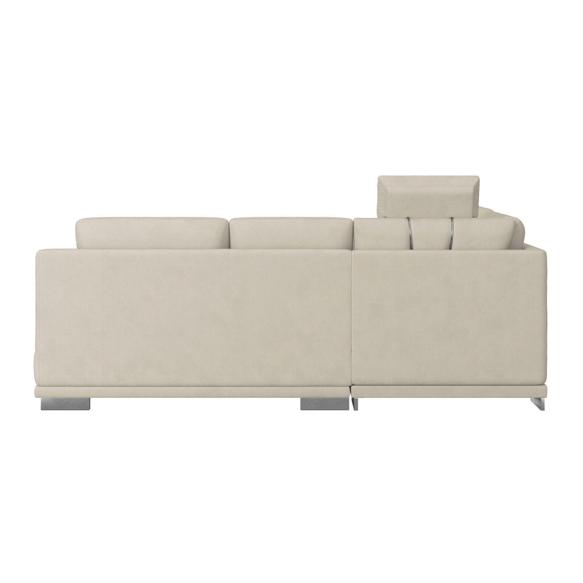 WOHNLANDSCHAFT in Velours Platinfarben  - Platinfarben/Chromfarben, Konventionell, Textil/Metall (217/264cm) - MID.YOU