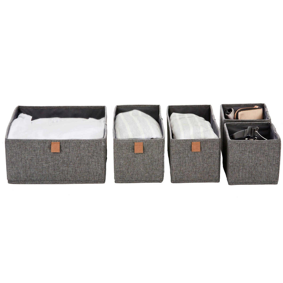 AUFBEWAHRUNGSBOXEN-SET Premium  - Grau, Basics, Karton/Textil - Store It