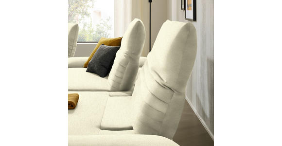 ECKSOFA  in Chenille Creme  280/170-195 cm  - Creme/Schwarz, Design, Textil/Metall (280/170-195cm) - Dieter Knoll