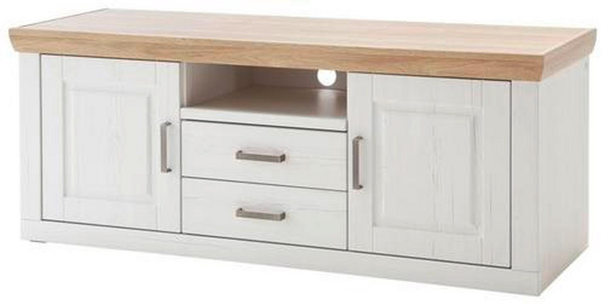 TV-ELEMENT  in 158/63/52 cm  - Eichefarben/Schwarz, Lifestyle, Holzwerkstoff/Metall (158/63/52cm) - Livetastic