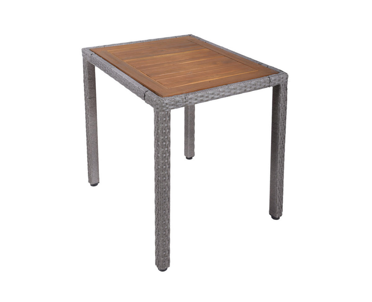 BALKONSET  - Hellbraun/Anthrazit, Basics, Holz/Kunststoff - Gardenson