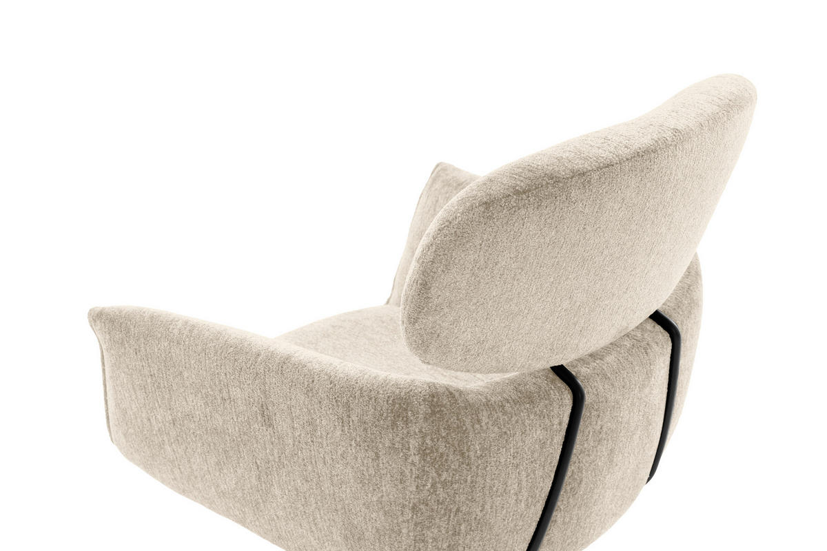 ARMLEHNSTUHL  in Stahl Struktur  - Creme/Schwarz, Design, Textil/Metall (60/90/65cm) - Novel