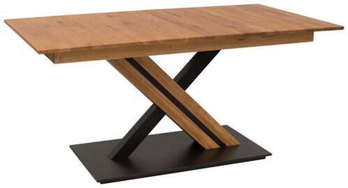 ESSTISCH in Holz 160-210/90/76 cm  - Eichefarben/Schwarz, Konventionell, Holz (160-210/90/76cm) - Celina Home