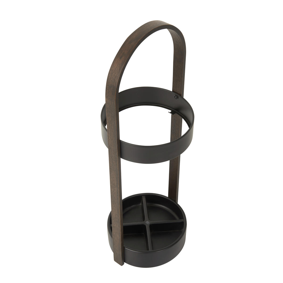 SCHIRMSTÄNDER Holz, Metall Schwarz, Walnussfarben  - Walnussfarben/Schwarz, Basics, Holz/Metall (24/68/22cm) - Umbra
