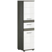 SREDNJE VISOKA OMARA 35/137/31 cm  - bela/visoki sijaj, Moderno, umetna masa/leseni material (35/137/31cm) - MID.YOU