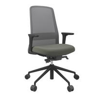DREHSTUHL Grau, Schwarz, Schieferfarben  - Schieferfarben/Schwarz, MODERN, Leder/Kunststoff (70/103-115/70cm)