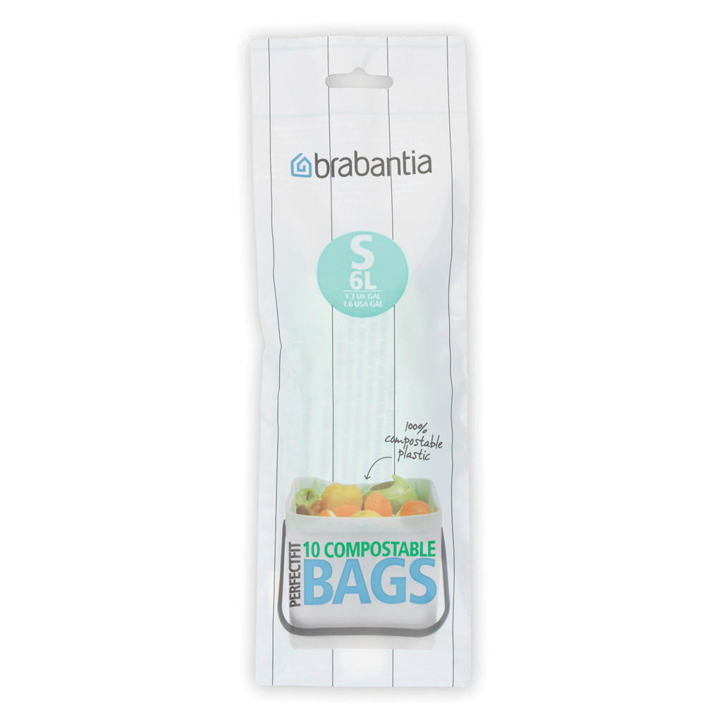 Avfallspåsar, 6L - grön, Basics, plast (6cm) - Brabantia