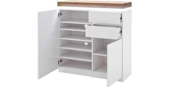 SCHUHSCHRANK Romina in 91/97/38 cm - Eichefarben/Weiß, Design, Holz/Holzwerkstoff (91/97/38cm) - Novel