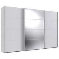 SCHWEBETÜRENSCHRANK 360/236/64 cm 3-türig Weiß  - Weiß, MODERN, Glas/Holzwerkstoff (360/236/64cm) - MID.YOU