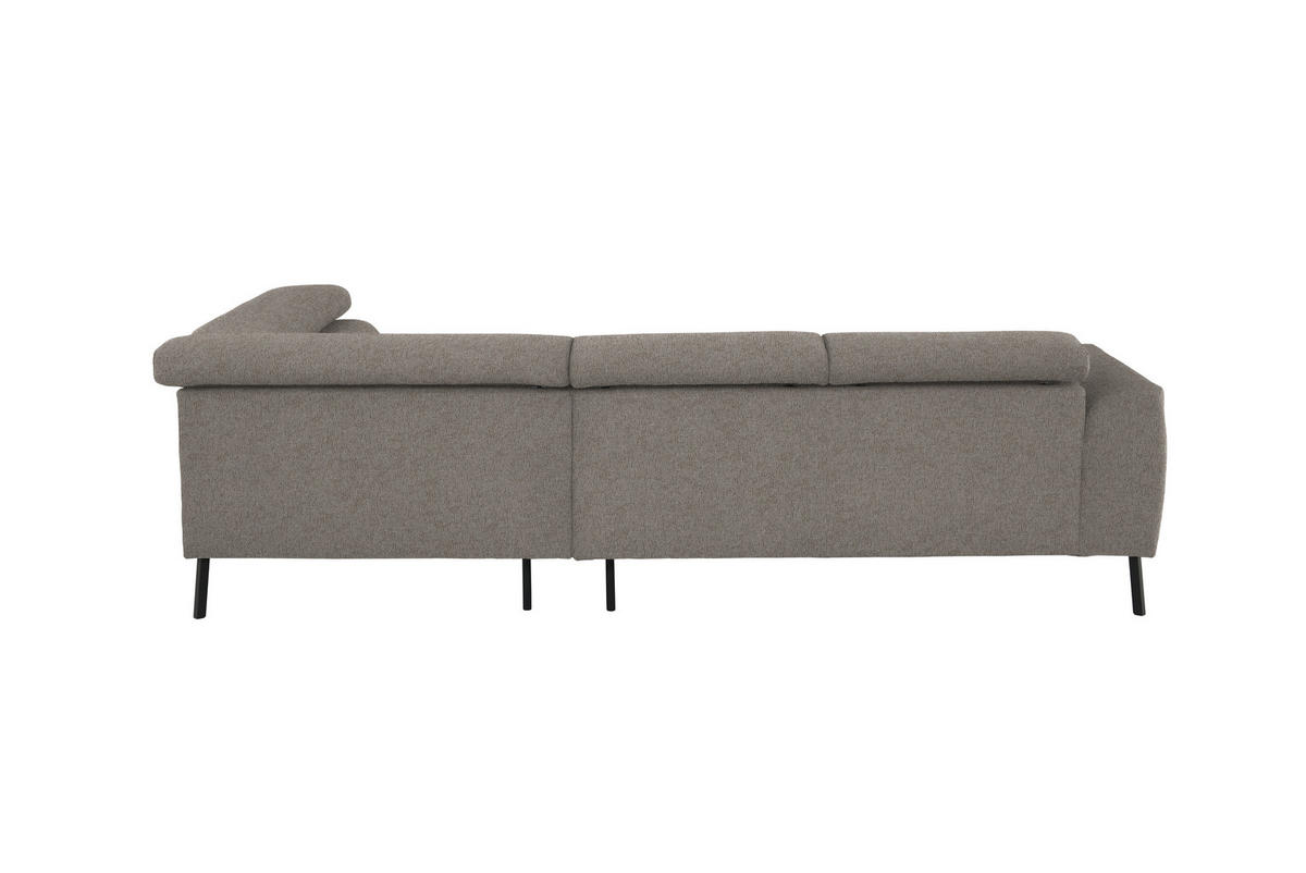 ECKSOFA in Webstoff Greige  - Greige/Schwarz, Design, Textil/Metall (280/205cm) - MID.YOU