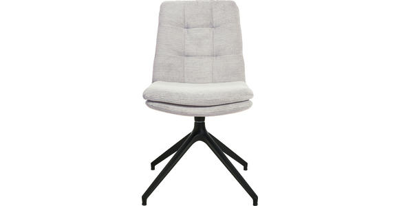 STUHL - Hellgrau/Schwarz, Design, Textil/Metall (49/90/68cm) - Johann Jakob