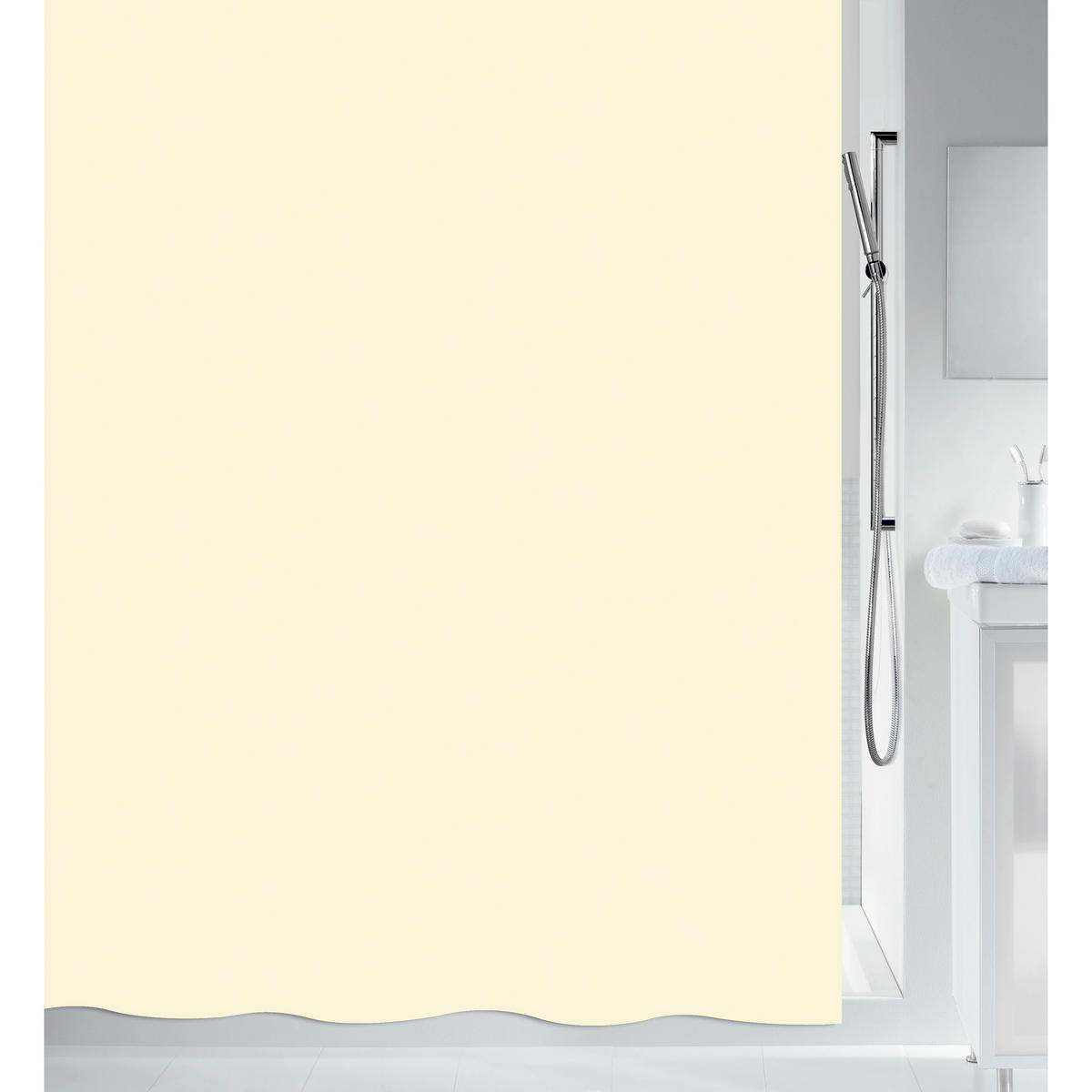 DUSCHVORHANG BIO 180/200 cm  - Sandfarben, Basics, Kunststoff (180/200cm) - Spirella