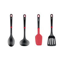 KÜCHENHELFERSET Ingenio  - Graubraun/Rot, Basics, Kunststoff - Tefal