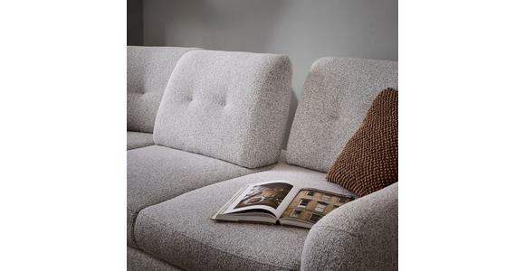 ECKSOFA Hellgrau Webstoff  - Hellgrau/Schwarz, MODERN, Textil/Metall (236/280cm) - Valnatura