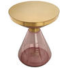 BEISTELLTISCH in Metall, Glas  - Goldfarben/Rosa, Design, Glas/Metall (41,5/53cm) - Kayoom